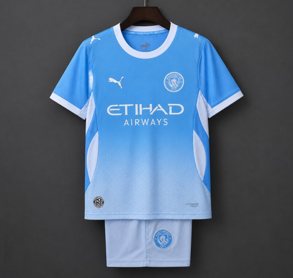 Manchester City Adult Home Full Kit 26/27 Avaliable Today with Sponsor