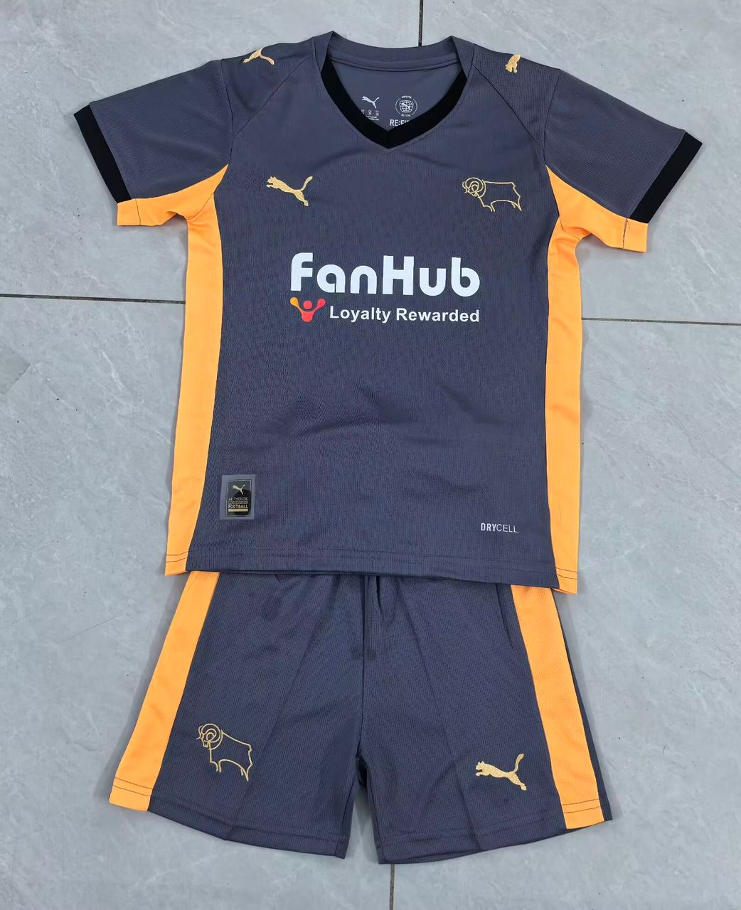 Derby County Away Kit 25/26 Fan Edition - Kids - Free Personalisation + Patches!