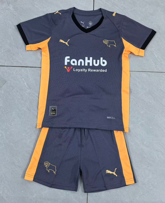 Derby County Away Kit 25/26 Fan Edition - Kids - Free Personalisation + Patches!