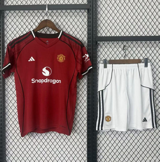 Manchester United Home Kit 25/26 Fan Edition - Kids - Free Personalisation + Patches!