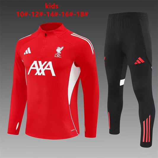 Liverpool Red/White Warm Up Tracksuit - Kids and adult sizes