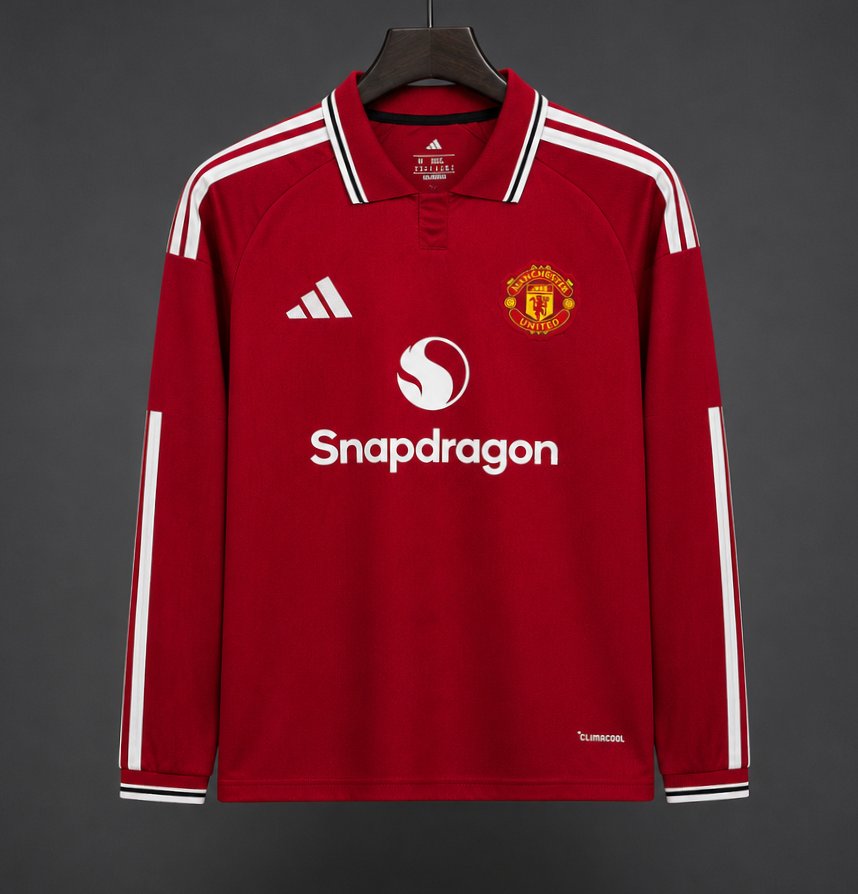 Manchester United Home Long Sleeved Shirt 26/27 Fan Version - Adults - Free Personalisation!