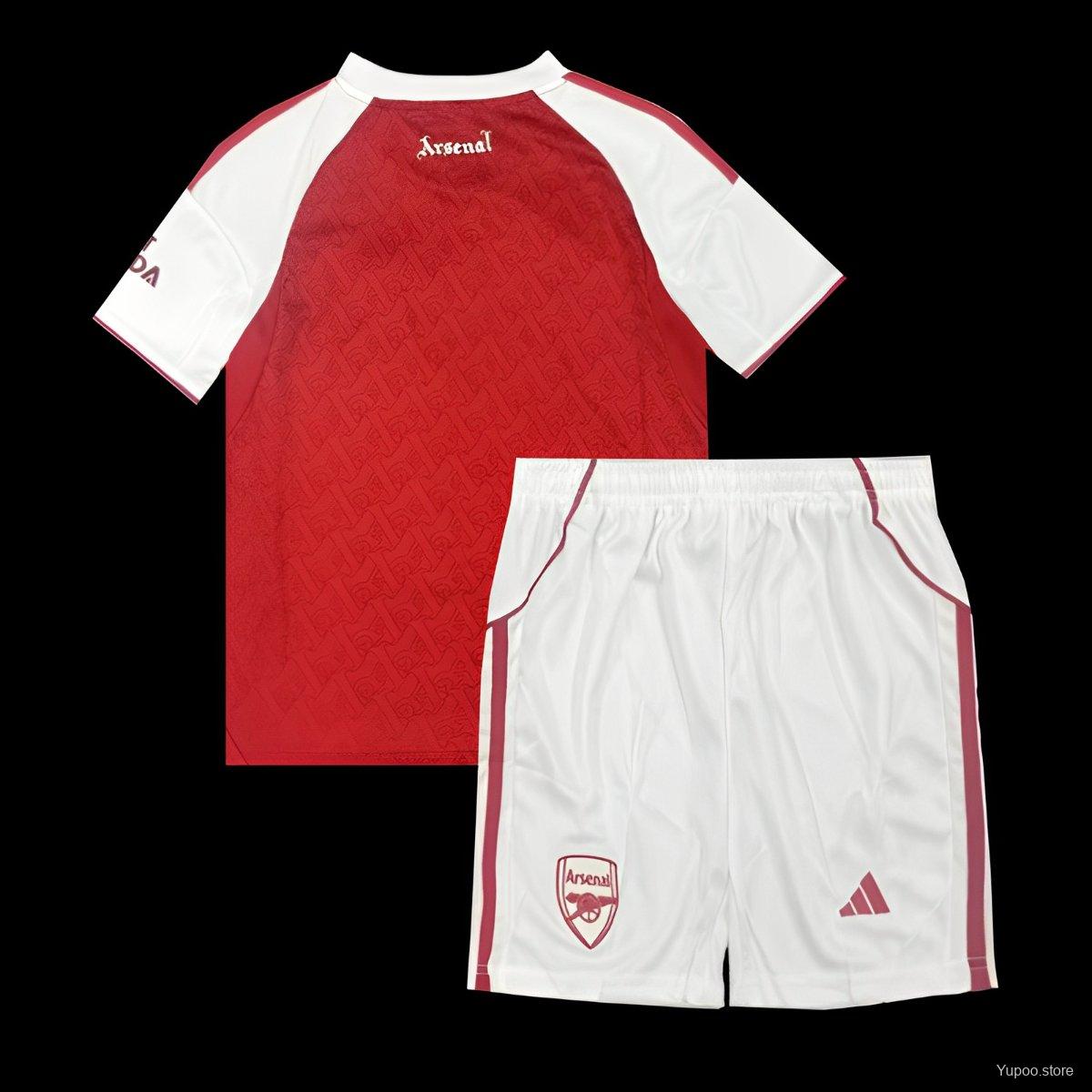 Arsenal Home Kit 25/26 Fan Edition - Kids - Free Personalisation + Patches!