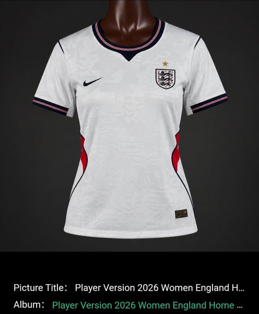 England World Cup 2026 Home Shirt Fan Version - Adults - Free Personalisation!