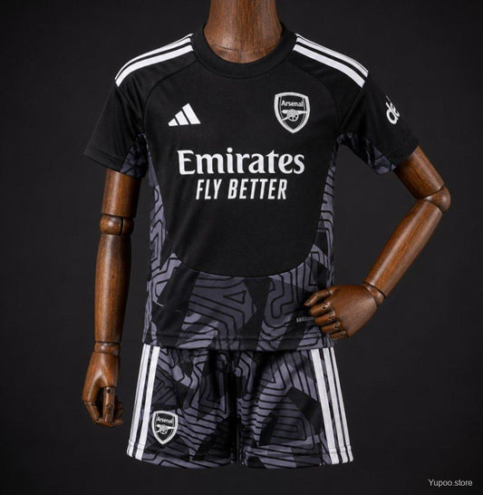 Arsenal Black Goalkeeper Kit 26/27 Fan Version - Kids - Free Personalisation + Patches!