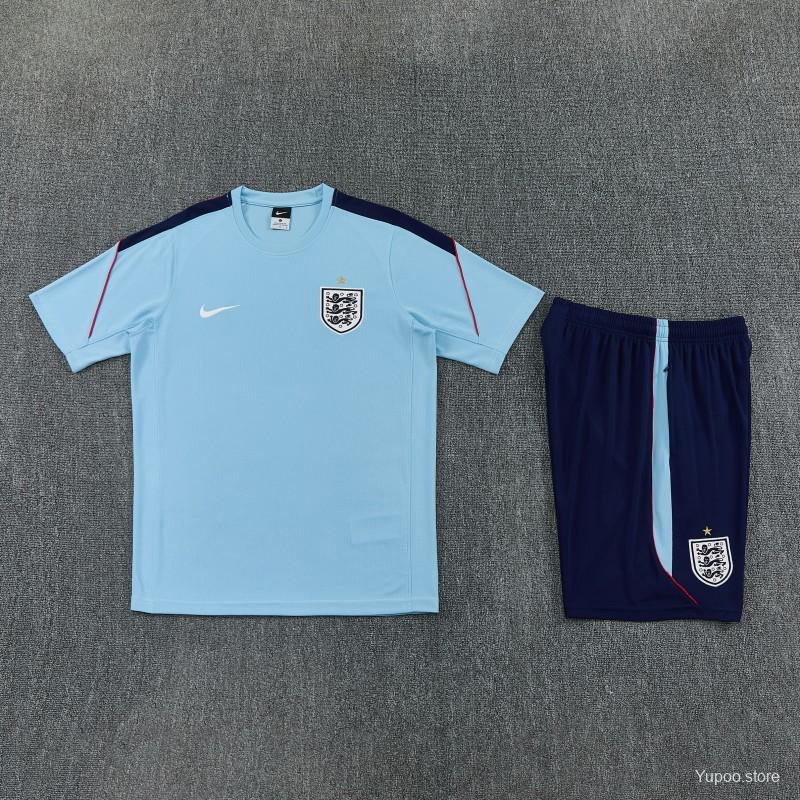 England 2026 World Cup Blue Short And Shirt Set  - Kids and adults Sizes